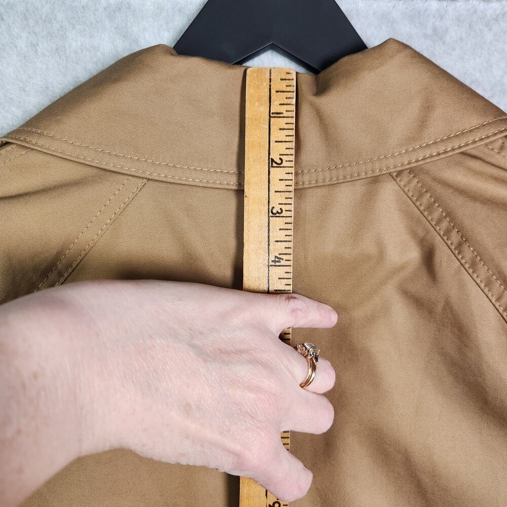 Everlane Long Mac Trench Coat Womens L Cotton Brown Minimalist Capsule Oversized - Picture 15 of 16